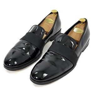 Paul Smith Size 10 Black Patent Leather Tuxedo Loafers Made in Italy Formal